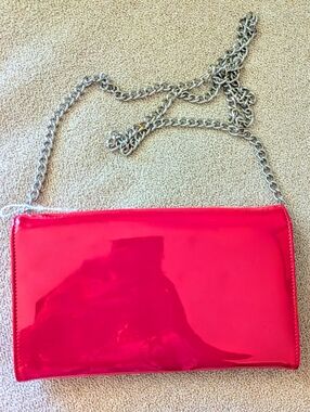 Forever 21 Patent Vegan Leather Chain Crossbody Bag